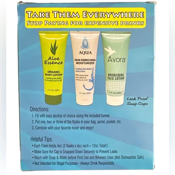 NEW IN BOX Lotion Flasks (3 Pack) - Picture 9 of 9